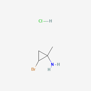 molecular formula C4H9BrClN B8234541 2-Bromo-1-methylcyclopropan-1-amine;hydrochloride 