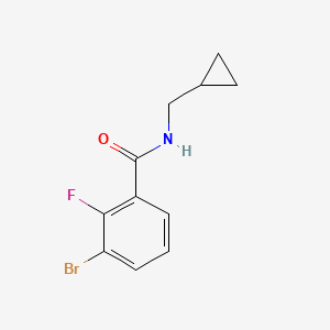 molecular formula C11H11BrFNO B8234564 3-Bromo-N-(cyclopropylmethyl)-2-fluorobenzamide 