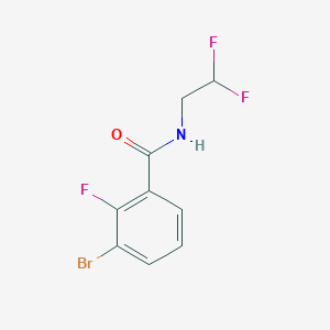 molecular formula C9H7BrF3NO B8234575 3-Bromo-N-(2,2-difluoroethyl)-2-fluorobenzamide 