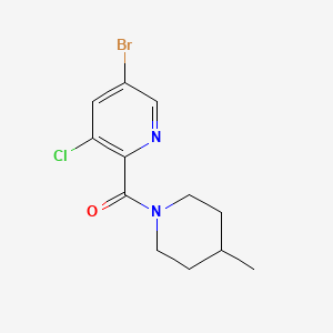 molecular formula C12H14BrClN2O B8234589 (5-Bromo-3-chloropyridin-2-yl)(4-methylpiperidin-1-yl)methanone 