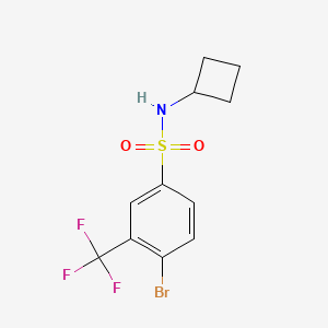 molecular formula C11H11BrF3NO2S B8234591 4-Bromo-N-cyclobutyl-3-(trifluoromethyl)benzenesulfonamide 