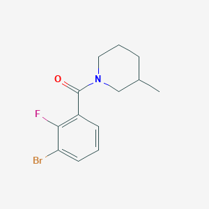molecular formula C13H15BrFNO B8234656 (3-Bromo-2-fluorophenyl)(3-methylpiperidin-1-yl)methanone 