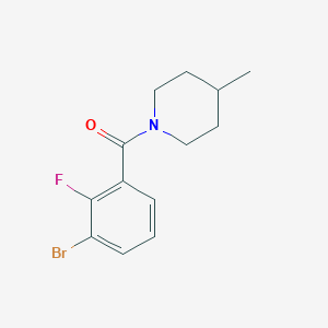 molecular formula C13H15BrFNO B8234661 (3-Bromo-2-fluorophenyl)(4-methylpiperidin-1-yl)methanone 