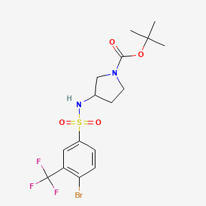 molecular formula C16H20BrF3N2O4S B8234682 tert-Butyl 3-(4-bromo-3-(trifluoromethyl)phenylsulfonamido)pyrrolidine-1-carboxylate 