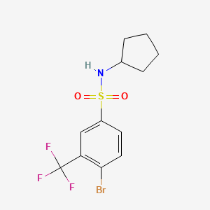 molecular formula C12H13BrF3NO2S B8234689 4-Bromo-N-cyclopentyl-3-(trifluoromethyl)benzenesulfonamide 