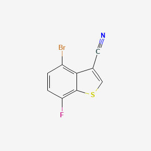 molecular formula C9H3BrFNS B8234741 4-Bromo-7-fluorobenzo[b]thiophene-3-carbonitrile 