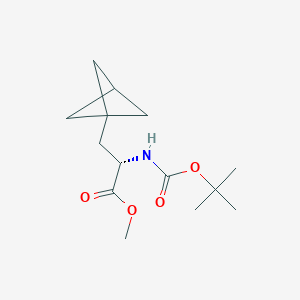 molecular formula C14H23NO4 B8234748 甲基(S)-3-(双环[1.1.1]戊烷-1-基)-2-((叔丁氧羰基)氨基)丙酸酯 