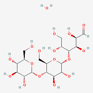 molecular formula C18H34O17 B8234776 (2R,3R,4R,5R)-4-[(2R,3R,4R,5S,6R)-3,4-dihydroxy-6-(hydroxymethyl)-5-[(2R,3R,4S,5S,6R)-3,4,5-trihydroxy-6-(hydroxymethyl)oxan-2-yl]oxyoxan-2-yl]oxy-2,3,5,6-tetrahydroxyhexanal;hydrate 