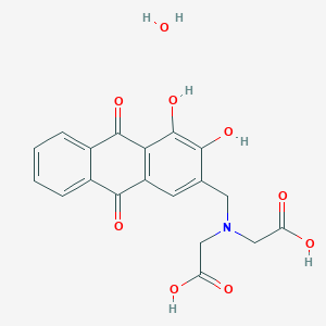 molecular formula C19H17NO9 B8234856 2-[Carboxymethyl-[(3,4-dihydroxy-9,10-dioxoanthracen-2-yl)methyl]amino]acetic acid;hydrate 
