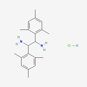 molecular formula C20H29ClN2 B8234879 1,2-Bis(2,4,6-trimethylphenyl)ethane-1,2-diamine;hydrochloride 