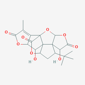 molecular formula C20H22O9 B8234902 9H-1,7a-(Epoxymethano)-1H,6aH-cyclopenta[c]furo[2,3-b]furo[3',2':3,4]cyclopenta[1,2-d]furan-5,9,12(4H)-trione,3-(1,1-dimethylethyl)-2,3,10a,11-tetrahydro-4,11-dihydroxy-8-methyl-,(1R,3S,3aS,4R,6aR,7aS,10aR,11R,11aR)- 