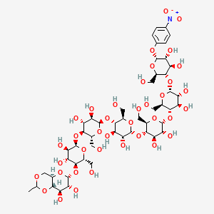 molecular formula C50H77NO38 B8234904 4-硝基苯基 4,6-乙撑基-α-D-麦芽七糖苷 