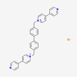 molecular formula C34H28BrN4+ B8234934 4-Pyridin-4-yl-1-[[4-[4-[(4-pyridin-4-ylpyridin-1-ium-1-yl)methyl]phenyl]phenyl]methyl]pyridin-1-ium;bromide 