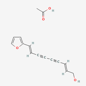 molecular formula C15H14O4 B8234952 2,8-Nonadiene-4,6-diyn-1-ol, 9-(2-furanyl)-, acetate, (2E,8E)- 