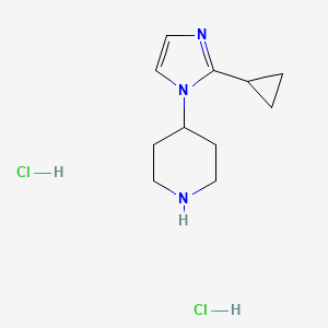 molecular formula C11H19Cl2N3 B8234973 4-(2-Cyclopropylimidazol-1-yl)piperidine;dihydrochloride 
