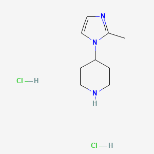 molecular formula C9H17Cl2N3 B8235008 4-(2-Methylimidazol-1-yl)piperidine;dihydrochloride 