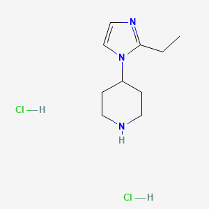 molecular formula C10H19Cl2N3 B8235016 4-(2-Ethylimidazol-1-yl)piperidine;dihydrochloride 