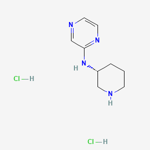 molecular formula C9H16Cl2N4 B8235051 N-[(3R)-piperidin-3-yl]pyrazin-2-amine;dihydrochloride 
