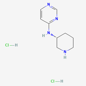 molecular formula C9H16Cl2N4 B8235072 N-[(3R)-piperidin-3-yl]pyrimidin-4-amine;dihydrochloride 