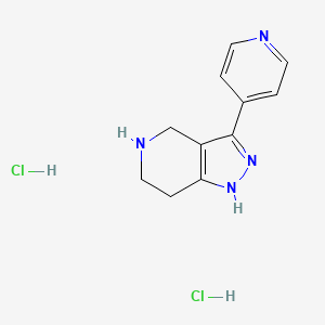 molecular formula C11H14Cl2N4 B8235085 3-pyridin-4-yl-4,5,6,7-tetrahydro-1H-pyrazolo[4,3-c]pyridine;dihydrochloride 