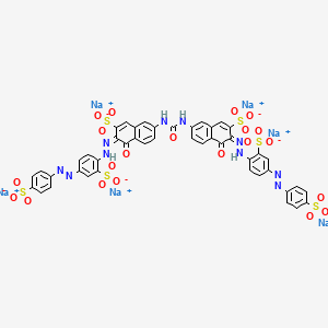 hexasodium;(3E)-4-oxo-7-[[(6E)-5-oxo-7-sulfonato-6-[[2-sulfonato-4-[(4-sulfonatophenyl)diazenyl]phenyl]hydrazinylidene]naphthalen-2-yl]carbamoylamino]-3-[[2-sulfonato-4-[(4-sulfonatophenyl)diazenyl]phenyl]hydrazinylidene]naphthalene-2-sulfonate