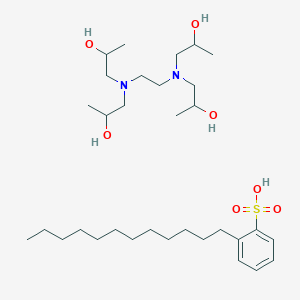 molecular formula C32H62N2O7S B8235194 2-Dodecylbenzenesulfonic acid-1,1',1'',1'''-(ethane-1,2-diyldinitrilo)tetrapropan-2-ol(1:1) CAS No. 68425-64-9