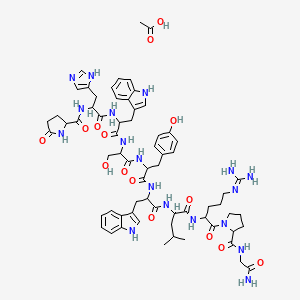 molecular formula C66H86N18O15 B8235289 H-DL-Pyr-DL-His-DL-Trp-DL-Ser-DL-Tyr-DL-Trp-DL-Leu-DL-Arg-DL-Pro-Gly-NH2.CH3CO2H 