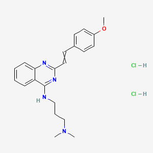 molecular formula C22H28Cl2N4O B8235294 N-[2-[2-(4-methoxyphenyl)ethenyl]quinazolin-4-yl]-N',N'-dimethylpropane-1,3-diamine;dihydrochloride 
