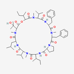 molecular formula C60H92N8O11 B8235305 cyclo[DL-Leu-DL-N(Me)Val(3-OH)-DL-OxiIle-DL-N(Me)Val-DL-Phe-DL-N(Me)Phe-DL-Pro-DL-xiIle-DL-N(Me)Val] 
