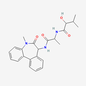molecular formula C23H27N3O4 B8235311 Butanamide, n-[(1s)-2-[[(7s)-6,7-dihydro-5-methyl-6-oxo-5h-dibenz[b,d]azepin-7-yl]amino]-1-methyl-2-oxoethyl]-2-hydroxy-3-methyl-, (2s)- 