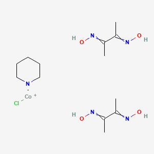 chlorocobalt(1+);N-(3-hydroxyiminobutan-2-ylidene)hydroxylamine;piperidin-1-ide
