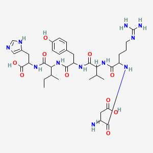 molecular formula C36H55N11O10 B8235340 H-DL-Asp-DL-Arg-DL-Val-DL-Tyr-DL-xiIle-DL-His-OH 
