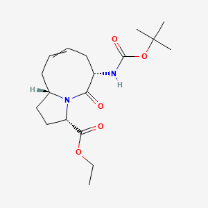 molecular formula C18H28N2O5 B8235355 ethyl (3S,6S,10aR)-6-[(2-methylpropan-2-yl)oxycarbonylamino]-5-oxo-2,3,6,7,10,10a-hexahydro-1H-pyrrolo[1,2-a]azocine-3-carboxylate 