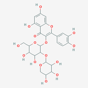 molecular formula C26H28O16 B8235374 3-[4,5-Dihydroxy-6-(hydroxymethyl)-3-(3,4,5-trihydroxyoxan-2-yl)oxyoxan-2-yl]oxy-2-(3,4-dihydroxyphenyl)-5,7-dihydroxychromen-4-one CAS No. 83144-69-8