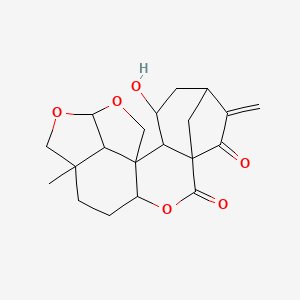 molecular formula C20H24O6 B8235378 10,13-Dideoxy-10alpha,21-epoxy-5beta-hydroxyenmein 
