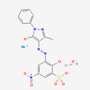 molecular formula C16H11CrN5NaO8S B8235424 Chromate(1-), (3-((4,5-dihydro-3-methyl-5-(oxo-kappaO)-1-phenyl-1H-pyrazol-4-yl)azo-kappaN1)-2-(hydroxy-kappaO)-5-nitrobenzenesulfonato(3-))hydroxy-, sodium, (T-4)- 