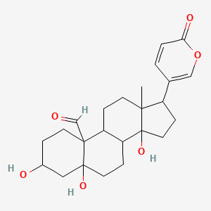 molecular formula C24H32O6 B8235429 3,5,14-trihydroxy-13-methyl-17-(6-oxopyran-3-yl)-2,3,4,6,7,8,9,11,12,15,16,17-dodecahydro-1H-cyclopenta[a]phenanthrene-10-carbaldehyde 
