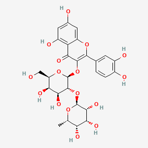 molecular formula C27H30O16 B8235466 3-[(2S,3R,4S,5R,6R)-4,5-dihydroxy-6-(hydroxymethyl)-3-[(2S,3R,4R,5S,6S)-3,4,5-trihydroxy-6-methyloxan-2-yl]oxyoxan-2-yl]oxy-2-(3,4-dihydroxyphenyl)-5,7-dihydroxychromen-4-one 