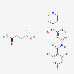 molecular formula C23H24F3N3O6 B8235497 2,4,6-trifluoro-N-(6-(1-methylpiperidine-4-carbonyl)pyridin-2-yl)benzamide succinate 