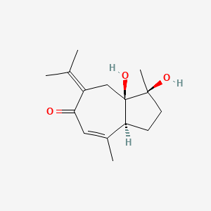 molecular formula C15H22O3 B8235505 (3S,3aR,8aS)-3,3a-dihydroxy-3,8-dimethyl-5-(propan-2-ylidene)-1,2,3,3a,4,5,6,8a-octahydroazulen-6-one 