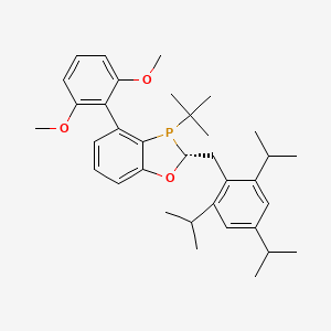 molecular formula C35H47O3P B8235533 (2R)-3-tert-butyl-4-(2,6-dimethoxyphenyl)-2-[[2,4,6-tri(propan-2-yl)phenyl]methyl]-2H-1,3-benzoxaphosphole 