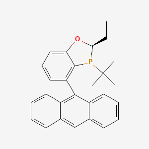 molecular formula C27H27OP B8235544 (2R)-4-anthracen-9-yl-3-tert-butyl-2-ethyl-2H-1,3-benzoxaphosphole 