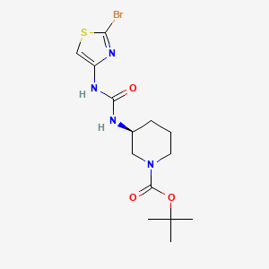 molecular formula C14H21BrN4O3S B8235603 tert-Butyl (3S)-3-[(2-bromothiazol-4-yl)carbamoylamino]piperidine-1-carboxylate 