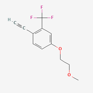 molecular formula C12H11F3O2 B8235620 1-Ethynyl-4-(2-methoxyethoxy)-2-(trifluoromethyl)benzene 
