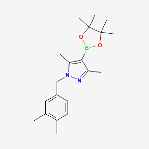 molecular formula C20H29BN2O2 B8235644 1-(3,4-Dimethylbenzyl)-3,5-dimethyl-4-(4,4,5,5-tetramethyl-1,3,2-dioxaborolan-2-yl)-1H-pyrazole 