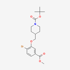 molecular formula C19H26BrNO5 B8235664 tert-Butyl 4-((2-bromo-5-(methoxycarbonyl)phenoxy)methyl)piperidine-1-carboxylate 