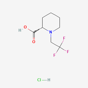 molecular formula C8H13ClF3NO2 B8235673 (S)-1-(2,2,2-trifluoroethyl)piperidine-2-carboxylic acid hydrochloride 