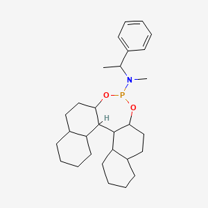 molecular formula C29H44NO2P B8235685 N-methyl-N-(1-phenylethyl)-12,14-dioxa-13-phosphapentacyclo[13.8.0.02,11.03,8.018,23]tricosan-13-amine 
