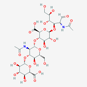 (2S,3S,4S,5R,6R)-6-[(2S,3R,4R,5S,6R)-3-acetamido-2-[(2S,3S,4R,5R,6R)-6-[(2R,3R,4R,5R)-2-acetamido-4,5,6-trihydroxy-1-oxohexan-3-yl]oxy-2-carboxy-4,5-dihydroxyoxan-3-yl]oxy-5-hydroxy-6-(hydroxymethyl)oxan-4-yl]oxy-3,4,5-trihydroxyoxane-2-carboxylic acid