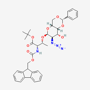 molecular formula C36H40N4O9 B8235766 O-(2-Azido-4,6-O-benzylidene-2-deoxy-alpha-D-galactopyranosyl)-N-[(9H-fluoren-9-ylmethoxy)carbonyl]-L-threonine tert-Butyl Ester 